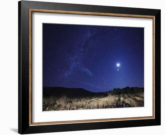 The Moon, Venus, Mars and Spica in a Quadruple Conjunction-Stocktrek Images-Framed Photographic Print