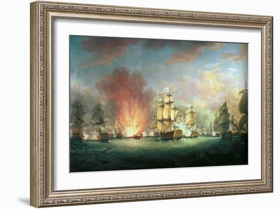 The Moonlight Battle: the Battle off Cape St. Vincent, 16th January 1780-Richard Paton-Framed Giclee Print