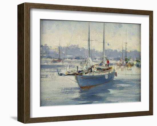 The Moorings (Oil on Board)-Laurence Fish-Framed Giclee Print