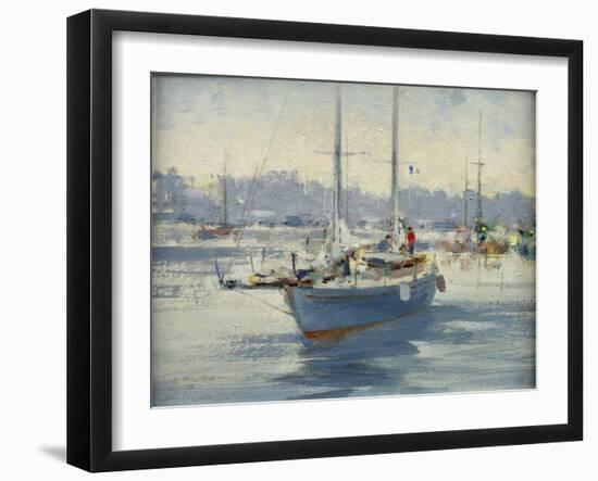 The Moorings (Oil on Board)-Laurence Fish-Framed Giclee Print