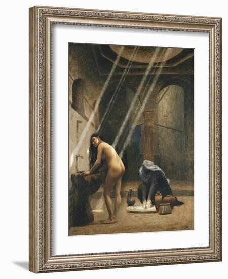 The Moorish Bath (Woman in a Turkish Bath); Un Bain Maure (Femme Turque Au Bain), C.1889-Jean Leon Gerome-Framed Giclee Print