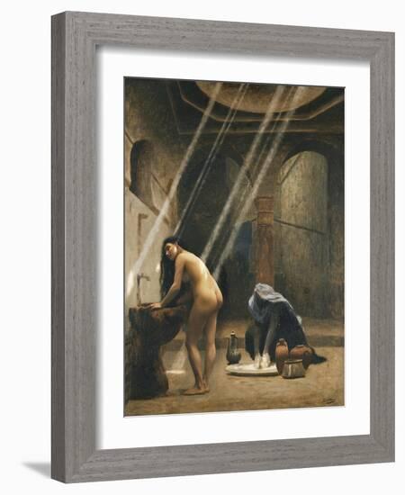 The Moorish Bath (Woman in a Turkish Bath); Un Bain Maure (Femme Turque Au Bain), C.1889-Jean Leon Gerome-Framed Giclee Print