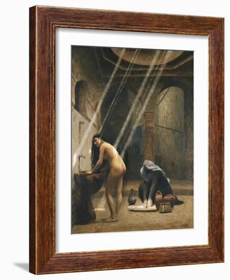 The Moorish Bath (Woman in a Turkish Bath); Un Bain Maure (Femme Turque Au Bain), C.1889-Jean Leon Gerome-Framed Giclee Print