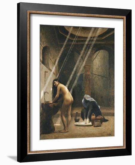 The Moorish Bath (Woman in a Turkish Bath); Un Bain Maure (Femme Turque Au Bain), C.1889-Jean Leon Gerome-Framed Giclee Print