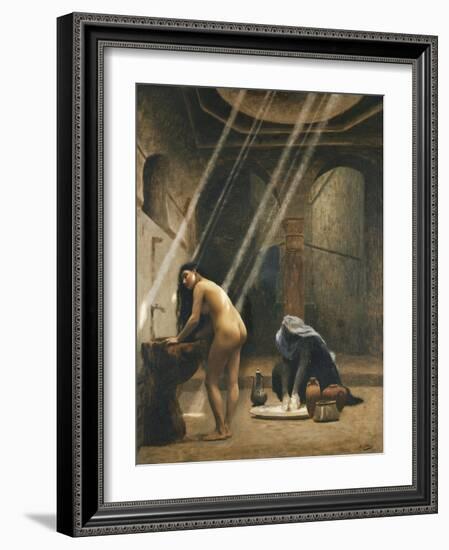 The Moorish Bath (Woman in a Turkish Bath); Un Bain Maure (Femme Turque Au Bain), C.1889-Jean Leon Gerome-Framed Giclee Print