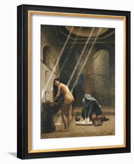 The Moorish Bath (Woman in a Turkish Bath); Un Bain Maure (Femme Turque Au Bain), C.1889-Jean Leon Gerome-Framed Giclee Print