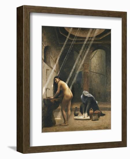 The Moorish Bath (Woman in a Turkish Bath); Un Bain Maure (Femme Turque Au Bain), C.1889-Jean Leon Gerome-Framed Giclee Print