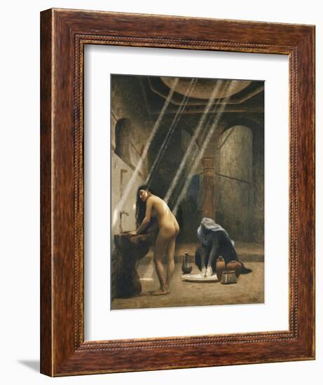 The Moorish Bath (Woman in a Turkish Bath); Un Bain Maure (Femme Turque Au Bain), C.1889-Jean Leon Gerome-Framed Giclee Print