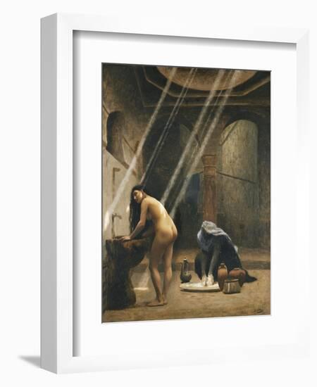 The Moorish Bath (Woman in a Turkish Bath); Un Bain Maure (Femme Turque Au Bain), C.1889-Jean Leon Gerome-Framed Giclee Print