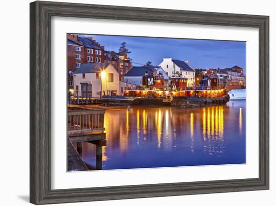 The Moran Tugboats on the Portsmouth, New Hampshire Waterfront-Jerry & Marcy Monkman-Framed Photographic Print