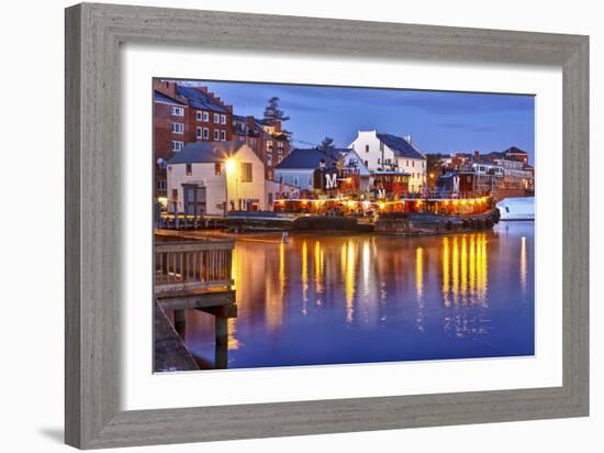 The Moran Tugboats on the Portsmouth, New Hampshire Waterfront-Jerry & Marcy Monkman-Framed Photographic Print