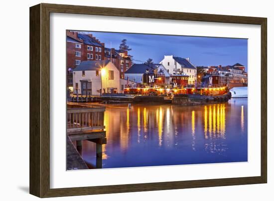 The Moran Tugboats on the Portsmouth, New Hampshire Waterfront-Jerry & Marcy Monkman-Framed Photographic Print