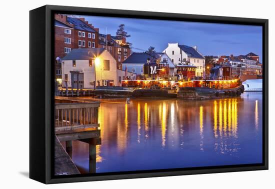 The Moran Tugboats on the Portsmouth, New Hampshire Waterfront-Jerry & Marcy Monkman-Framed Premier Image Canvas