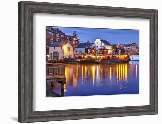 The Moran Tugboats on the Portsmouth, New Hampshire Waterfront-Jerry & Marcy Monkman-Framed Photographic Print