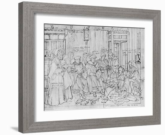 'The More Family, from the Sketch by Holbein at Basle Museum', 1527, (1903)-Hans Holbein the Younger-Framed Giclee Print