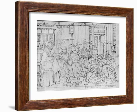 'The More Family, from the Sketch by Holbein at Basle Museum', 1527, (1903)-Hans Holbein the Younger-Framed Giclee Print