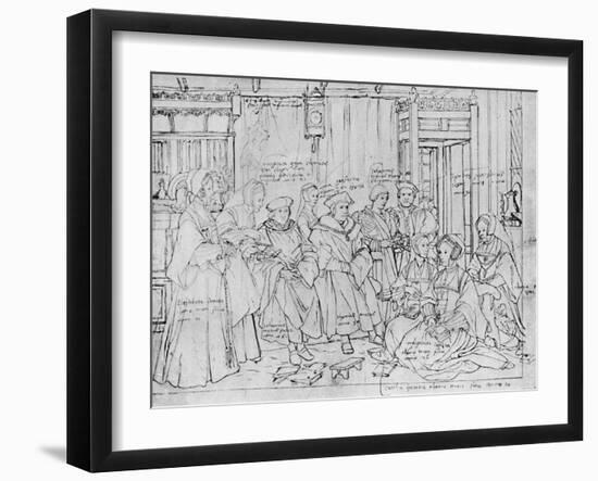 'The More Family, from the Sketch by Holbein at Basle Museum', 1527, (1903)-Hans Holbein the Younger-Framed Giclee Print