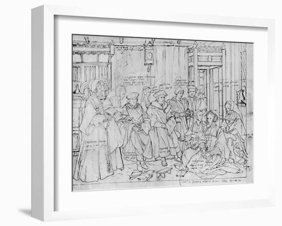 'The More Family, from the Sketch by Holbein at Basle Museum', 1527, (1903)-Hans Holbein the Younger-Framed Giclee Print