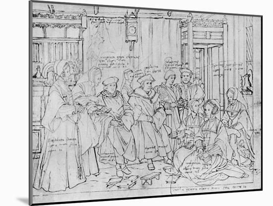 'The More Family, from the Sketch by Holbein at Basle Museum', 1527, (1903)-Hans Holbein the Younger-Mounted Giclee Print