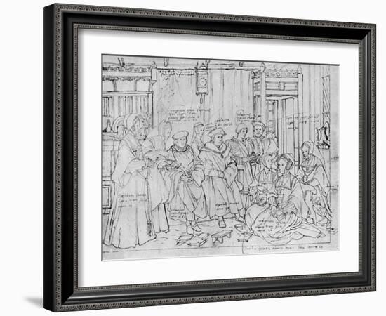 'The More Family, from the Sketch by Holbein at Basle Museum', 1527, (1903)-Hans Holbein the Younger-Framed Giclee Print