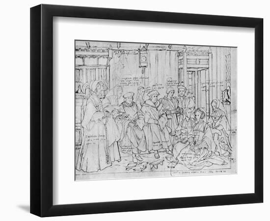 'The More Family, from the Sketch by Holbein at Basle Museum', 1527, (1903)-Hans Holbein the Younger-Framed Giclee Print