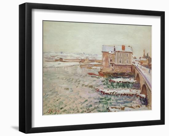 The Moret Bridge during the Winter of 1889, after 1889 (Oil on Canvas)-Alfred Sisley-Framed Giclee Print