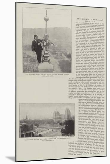 The Mormon Temple, Salt Lake City-null-Mounted Giclee Print