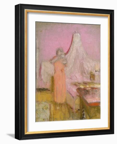 The Morning Cup of Tea. La Tasse De the Du Matin-Edouard Vuillard-Framed Giclee Print