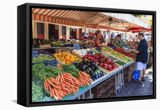 The Morning Fruit and Vegetable Market in Cours Saleya-Amanda Hall-Framed Premier Image Canvas