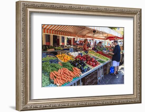 The Morning Fruit and Vegetable Market in Cours Saleya-Amanda Hall-Framed Photographic Print