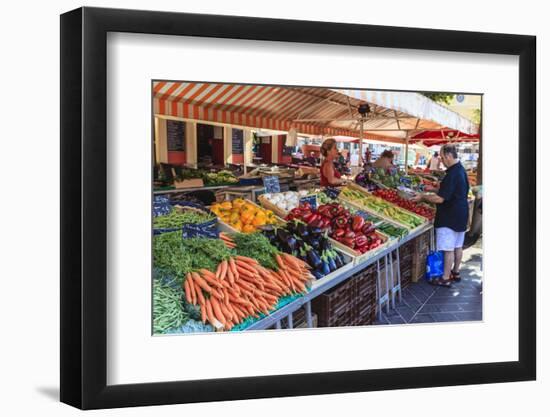 The Morning Fruit and Vegetable Market in Cours Saleya-Amanda Hall-Framed Photographic Print