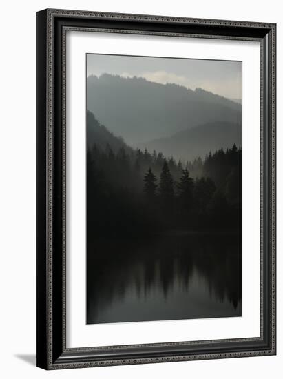 The Morning Light Is Coming Up in the Harz Mountains of Germany-Frank May-Framed Photo