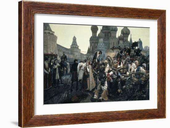 The Morning of the Execution of the Streltsy in 1698, 1881-Vasilii Ivanovich Surikov-Framed Giclee Print