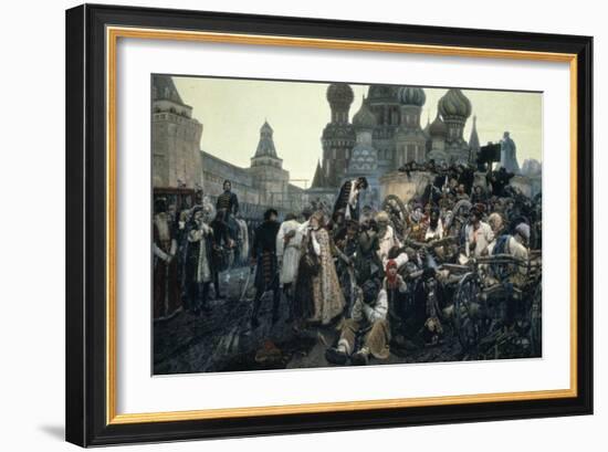 The Morning of the Execution of the Streltsy in 1698, 1881-Vasilii Ivanovich Surikov-Framed Giclee Print