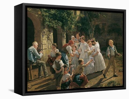 The Morning of the Feast of Corpus Christi by Waldmueller, Ferdinand Georg (1793-1865). Oil on Wood-Ferdinand Georg Waldmuller-Framed Premier Image Canvas