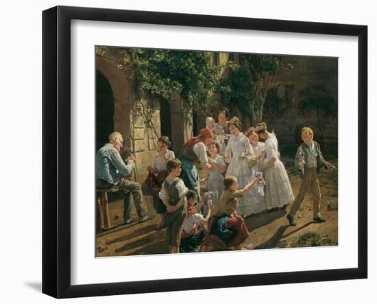 The Morning of the Feast of Corpus Christi by Waldmueller, Ferdinand Georg (1793-1865). Oil on Wood-Ferdinand Georg Waldmuller-Framed Giclee Print