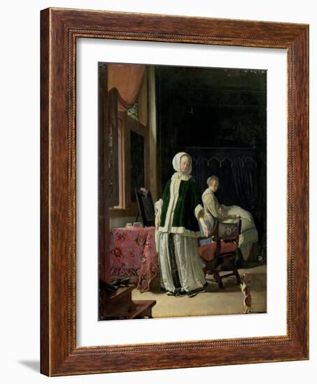 The Morning Toilet of a Young Lady-Frans Van Mieris-Framed Giclee Print