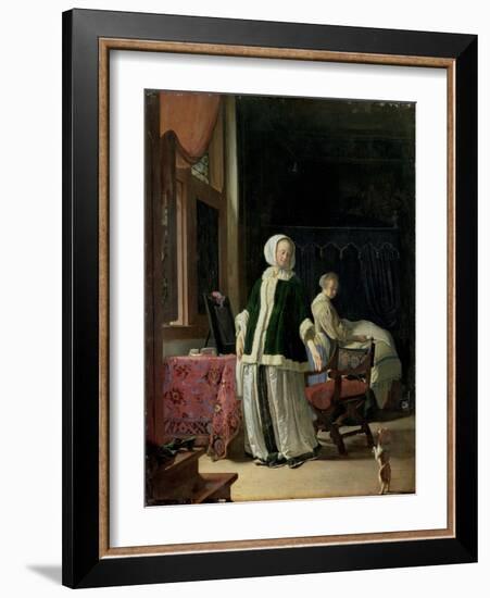 The Morning Toilet of a Young Lady-Frans Van Mieris-Framed Giclee Print