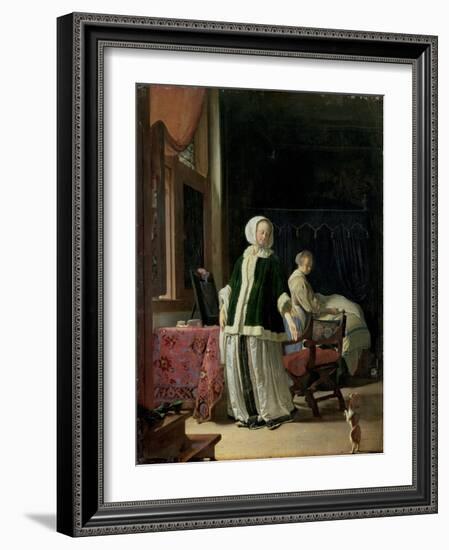 The Morning Toilet of a Young Lady-Frans Van Mieris-Framed Giclee Print