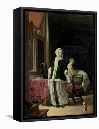 The Morning Toilet of a Young Lady-Frans Van Mieris-Framed Premier Image Canvas