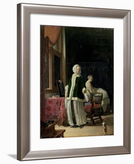 The Morning Toilet of a Young Lady-Frans Van Mieris-Framed Giclee Print