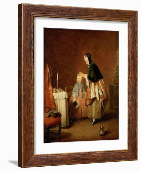 The Morning Toilet-Jean-Baptiste Simeon Chardin-Framed Giclee Print