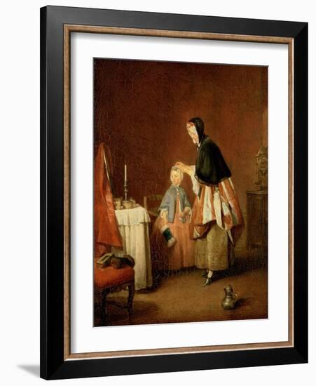 The Morning Toilet-Jean-Baptiste Simeon Chardin-Framed Giclee Print