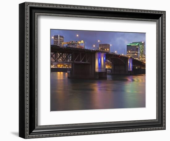 The Morrison Bridge over the Willamette River, Portland, Oregon, USA-William Sutton-Framed Photographic Print