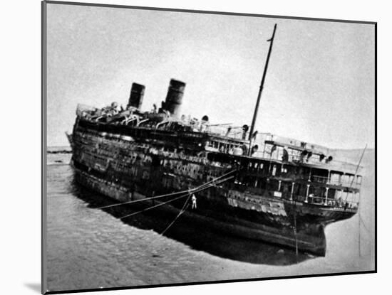 The Morro Castle the Burnt Out Vessel, Run Ashore at Asbury-null-Mounted Photographic Print