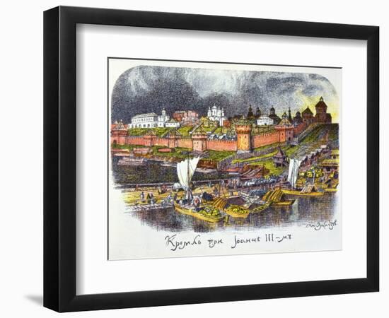 The Moscow Kremlin at the Time of Tsar Ivan III the Great, 1921-Apollinary Vasnetsov-Framed Giclee Print