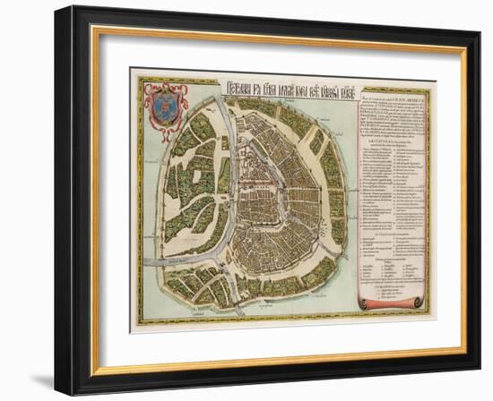 The Moscow Kremlin Map of the 16th Century (Castellum Urbis Moskva), 1662-Willem Janszoon Blaeu-Framed Giclee Print