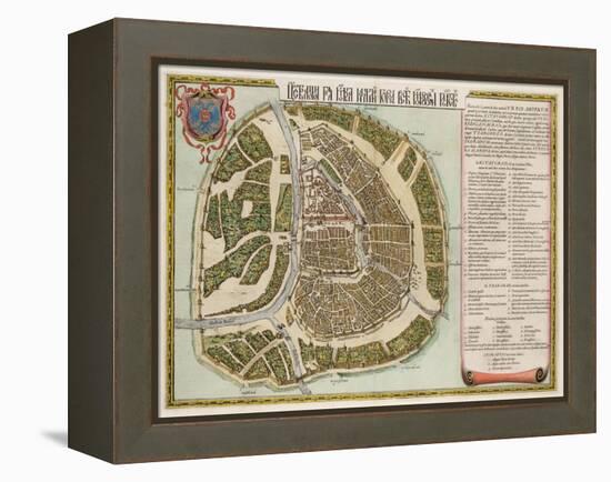 The Moscow Kremlin Map of the 16th Century (Castellum Urbis Moskva), 1662-Willem Janszoon Blaeu-Framed Premier Image Canvas