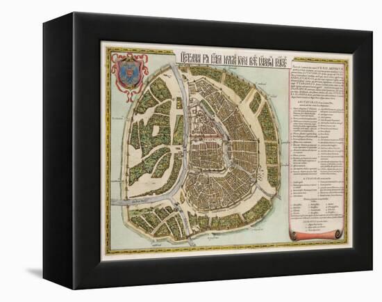 The Moscow Kremlin Map of the 16th Century (Castellum Urbis Moskva), 1662-Willem Janszoon Blaeu-Framed Premier Image Canvas