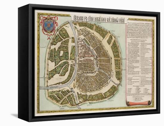 The Moscow Kremlin Map of the 16th Century (Castellum Urbis Moskva), 1662-Willem Janszoon Blaeu-Framed Premier Image Canvas